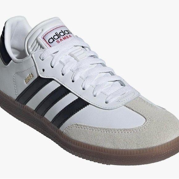 adidas Shoes - Worn Once! Like New! Adidas Samba White and Black Trainers - size 6.5